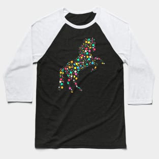 Colorful Polka Dot Horse International Dot Day Baseball T-Shirt